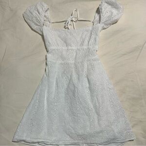 Princess Polly White Eyelet Puff Sleeve Dress